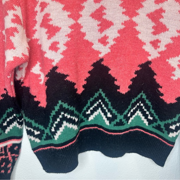 Aldomartins Abstract Wool Knit Pullover Sweater Pink Multi Women's Size 8 - Picture 12 of 14